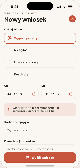 Wnioski urlopowe