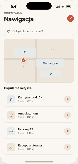 Nawigacja po zakładzie